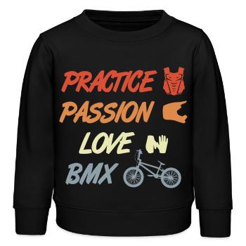 Devis BMX - Sweat enfant bio Stanley/Stella - noir - Devant - AI Model Kid Male (0cm)