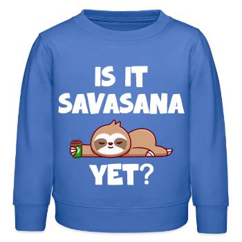 Savasana Pause Paresseuse détendue - Sweat enfant bio Stanley/Stella - carolina blue - Devant - AI Model Kid Female (0cm)