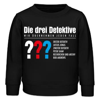 Die Drei ??? Detektive Visitenkarte - Kinder Organic Sweatshirt Mini Changer von Stanley/Stella - Schwarz - Vorne - AI Model Kid Male (0cm)