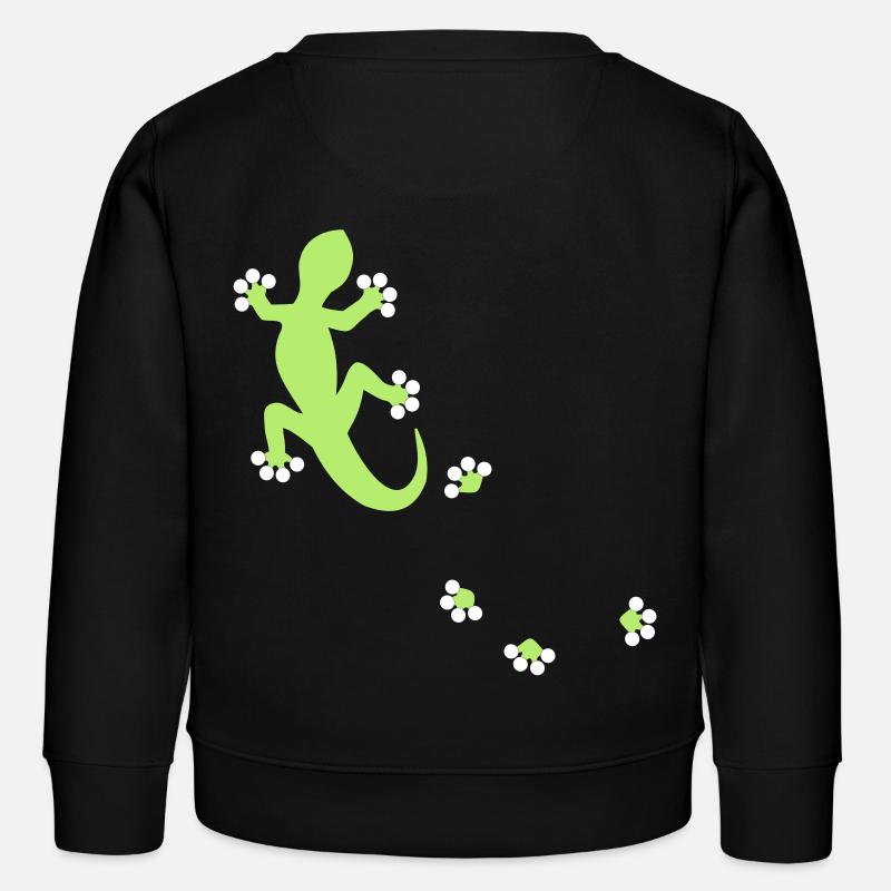 Gecko - 2c - Kids Organic Sweatshirt by Stanley/Stella - black