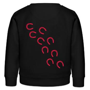 Pferd hufeisen traces - Kinder Organic Sweatshirt Mini Changer von Stanley/Stella - Schwarz - Hinten - AI Model Kid Male (0cm)