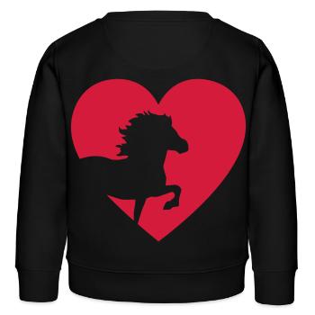 Islandpferd - Kinder Organic Sweatshirt Mini Changer von Stanley/Stella - Schwarz - Hinten - AI Model Kid Male (0cm)