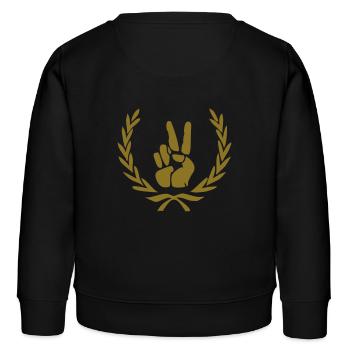Sieger / Erster / Winner - Kinder Organic Sweatshirt Mini Changer von Stanley/Stella - Schwarz - Hinten - AI Model Kid Male (0cm)