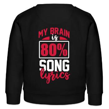 My Brain is 80% Song Lyrics Musik Singen Gesang - Kinder Organic Sweatshirt Mini Changer von Stanley/Stella - Schwarz - Hinten - AI Model Kid Male (0cm)