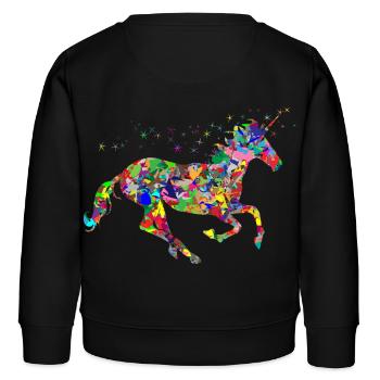 Licorne couleur cadeau idée cadeau - Sweat enfant bio Stanley/Stella - noir - Dos - AI Model Kid Male (0cm)