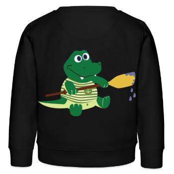 paddle boat sail boat ruderboot segelboot19 - Kinder Organic Sweatshirt Mini Changer von Stanley/Stella - Schwarz - Hinten - AI Model Kid Male (0cm)