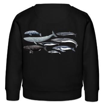 Wale - Wale - Baleines - Mysticeti - Kinder Organic Sweatshirt Mini Changer von Stanley/Stella - Schwarz - Hinten - AI Model Kid Male (0cm)