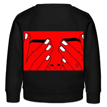 Visage rouge blanc - Sweat enfant bio Stanley/Stella - noir - Dos - AI Model Kid Male (0cm)