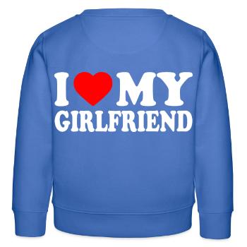 I love my girlfriend - Sweat enfant bio Stanley/Stella - carolina blue - Dos - AI Model Kid Female (0cm)