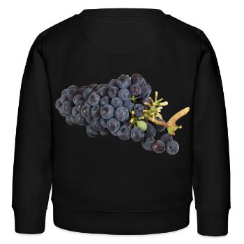 Tasty grapes - Kids Organic Sweatshirt by Stanley/Stella - black - Back - AI Model Kid Male (0cm)