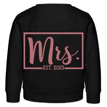 Mme Est. 2023 Fiançailles Mariage Douche nuptiale - Sweat enfant bio Stanley/Stella - noir - Dos - AI Model Kid Male (0cm)