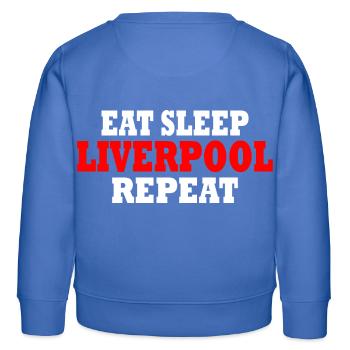 Liverpool - Kinder Organic Sweatshirt Mini Changer von Stanley/Stella - carolina Blue - Hinten - AI Model Kid Female (0cm)