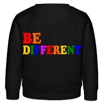 Be different - Kinder Organic Sweatshirt Mini Changer von Stanley/Stella - Schwarz - Hinten - AI Model Kid Male (0cm)