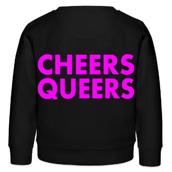 Cheers queers - Kinder Organic Sweatshirt Mini Changer von Stanley/Stella - Schwarz - Hinten - AI Model Kid Male (0cm)