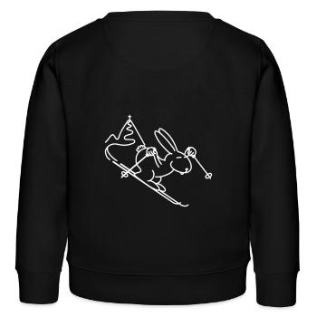 Cooler Skihase Schneehase Skifahrer Piste Geschenk - Kinder Organic Sweatshirt Mini Changer von Stanley/Stella - Schwarz - Hinten - AI Model Kid Male (0cm)