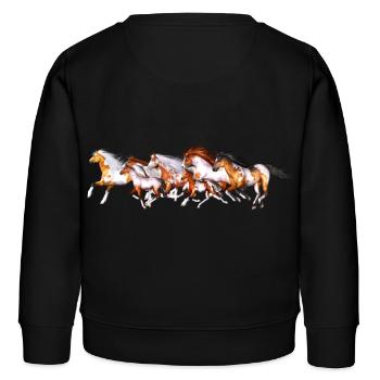 Troupeau de chevaux sauvages - Sweat enfant bio Stanley/Stella - noir - Dos - AI Model Kid Male (0cm)