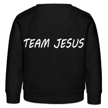 Team jesus - Kinder Organic Sweatshirt Mini Changer von Stanley/Stella - Schwarz - Hinten - AI Model Kid Male (0cm)