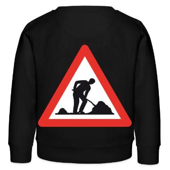 Achtung Baustelle! - Kinder Organic Sweatshirt Mini Changer von Stanley/Stella - Schwarz - Hinten - AI Model Kid Male (0cm)