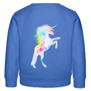 éclat pailleté née licorne princesse reines - Sweat enfant bio Stanley/Stella - carolina blue - Dos - AI Model Kid Female (0cm)