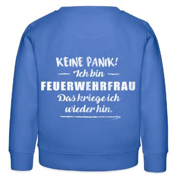 pompiers de pompiers Camion de pompiers Ne pas paniquer - Sweat enfant bio Stanley/Stella - carolina blue - Dos - AI Model Kid Female (0cm)
