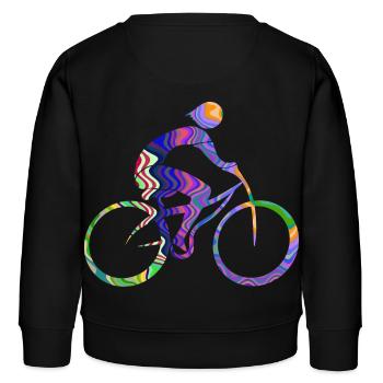 cyclist - Kids Organic Sweatshirt by Stanley/Stella - black - Back - AI Model Kid Male (0cm)