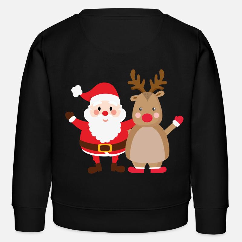 rudolph santa - Kids Organic Sweatshirt by Stanley/Stella - black