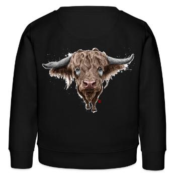 Skizzenhafter Büffel - Kinder Organic Sweatshirt Mini Changer von Stanley/Stella - Schwarz - Hinten - AI Model Kid Male (0cm)