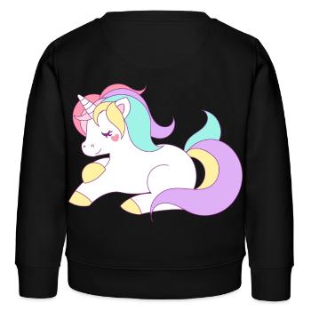 Einhorn - Kinder Organic Sweatshirt Mini Changer von Stanley/Stella - Schwarz - Hinten - AI Model Kid Male (0cm)