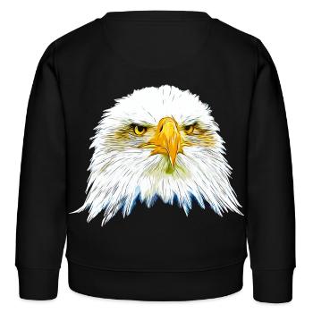 gxp adler weißkopfseeadler vector art - Kinder Organic Sweatshirt Mini Changer von Stanley/Stella - Schwarz - Hinten - AI Model Kid Male (0cm)