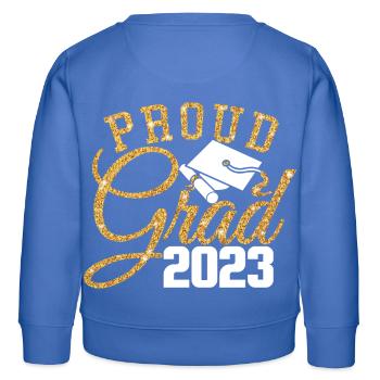 Soirée de remise des diplômes des étudiants diplômés Proud Grad 2023 - Sweat enfant bio Stanley/Stella - carolina blue - Dos - AI Model Kid Female (0cm)