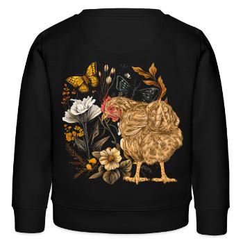 Huhn Hühner Henne Natur Tierfreund tierlieb - Kinder Organic Sweatshirt Mini Changer von Stanley/Stella - Schwarz - Hinten - AI Model Kid Male (0cm)