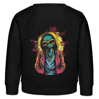 Cooles Alien - Kinder Organic Sweatshirt Mini Changer von Stanley/Stella - Schwarz - Hinten - AI Model Kid Male (0cm)