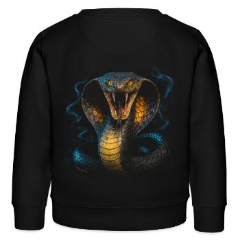 King Kobra - Kinder Organic Sweatshirt Mini Changer von Stanley/Stella - Schwarz - Hinten - AI Model Kid Male (0cm)