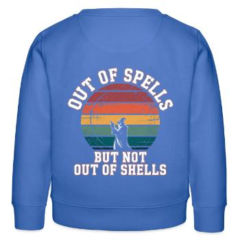 Hors de sorts mais pas de coquilles - Cool Wizard - Sweat enfant bio Stanley/Stella - carolina blue - Dos - AI Model Kid Female (0cm)