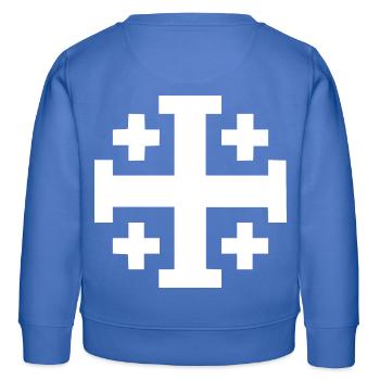 Jerusalem kreuz Jerusalemkreuz - Kinder Organic Sweatshirt Mini Changer von Stanley/Stella - carolina Blue - Hinten - AI Model Kid Female (0cm)
