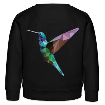 Colibri coloré - Sweat enfant bio Stanley/Stella - noir - Dos - AI Model Kid Male (0cm)