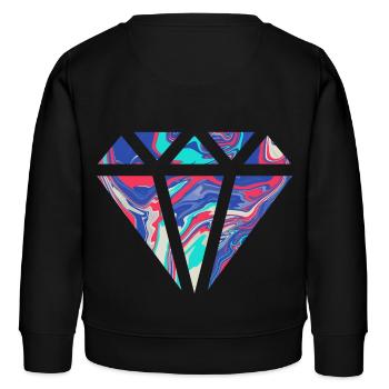 Schlichtes buntes Diamanten Design/Symbol - Kinder Organic Sweatshirt Mini Changer von Stanley/Stella - Schwarz - Hinten - AI Model Kid Male (0cm)