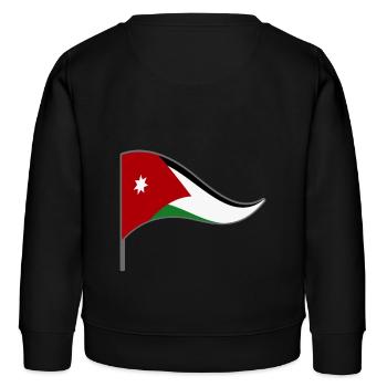 Jordanien Amman Arab Flagge Fahne Landesfarben - Kinder Organic Sweatshirt Mini Changer von Stanley/Stella - Schwarz - Hinten - AI Model Kid Male (0cm)