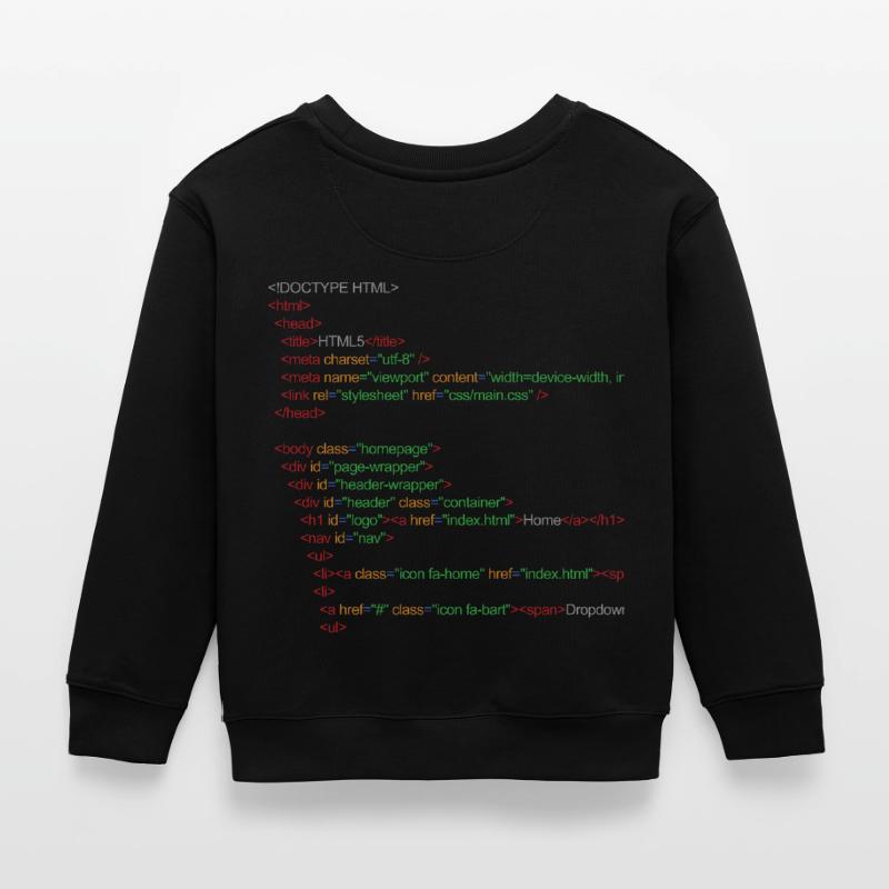 HTML5 code Kids Organic Sweatshirt by Stanley/Stella
