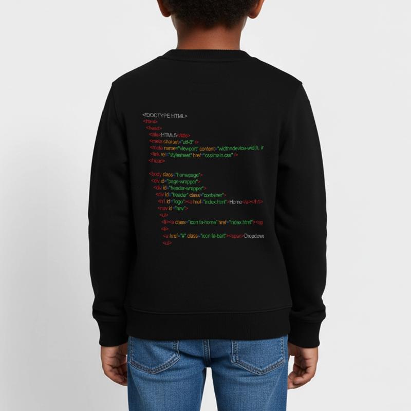Code HTML5 Sweat enfant bio Stanley/Stella