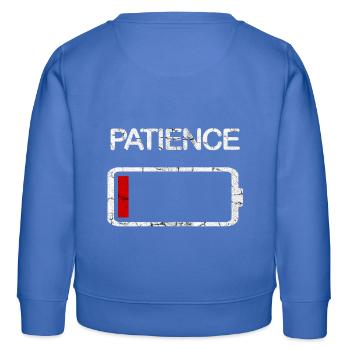 Batterie vide Patience brossé - Sweat enfant bio Stanley/Stella - carolina blue - Dos - AI Model Kid Female (0cm)