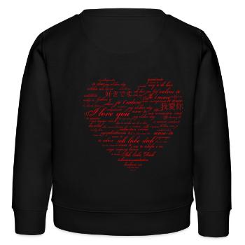 Je t'aime - dans de nombreuses langues - Sweat enfant bio Stanley/Stella - noir - Dos - AI Model Kid Male (0cm)