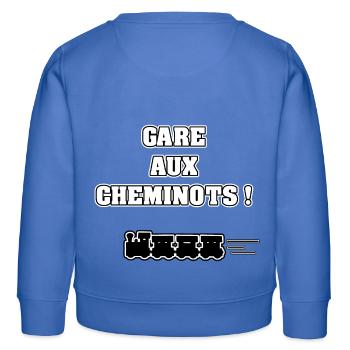 STATION IN DEN CHEMINOTEN! -HOLZ DER WÖRTER - FRANCOIS VILLE - Kinder Organic Sweatshirt Mini Changer von Stanley/Stella - carolina Blue - Hinten - AI Model Kid Female (0cm)