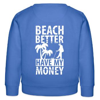 Recherche de trésor - Sweat enfant bio Stanley/Stella - carolina blue - Dos - AI Model Kid Female (0cm)