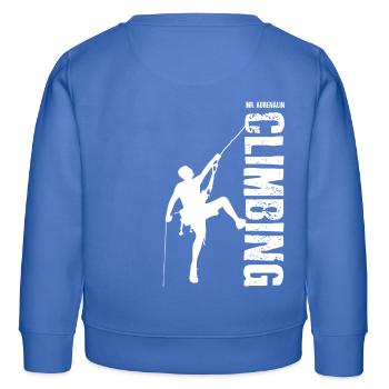 Mr Adrénaline Rock Climbing - Sweat enfant bio Stanley/Stella - carolina blue - Dos - AI Model Kid Female (0cm)