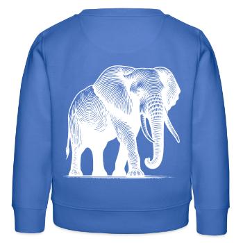 Elefant - Großes Safari Rüsseltier mit Stoßzähnen - Kinder Organic Sweatshirt Mini Changer von Stanley/Stella - carolina Blue - Hinten - AI Model Kid Female (0cm)
