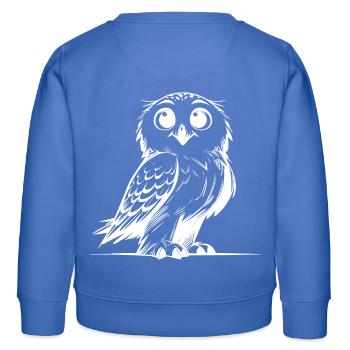 Lächelnde Schnee-Eule Kinder Zeichnung Skizze - Kinder Organic Sweatshirt Mini Changer von Stanley/Stella - carolina Blue - Hinten - AI Model Kid Female (0cm)