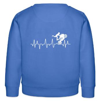 vélo de course moto cadeau Heartbeat - Sweat enfant bio Stanley/Stella - carolina blue - Dos - AI Model Kid Female (0cm)