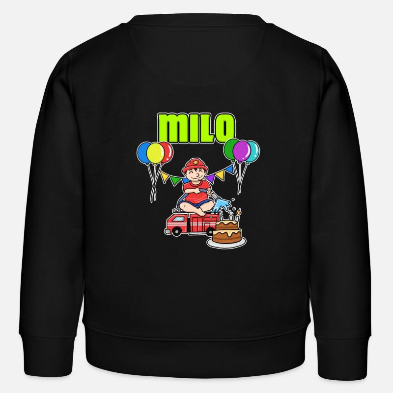 cadeau sapeurs-pompiers Milo - Sweat enfant bio Stanley/Stella - noir