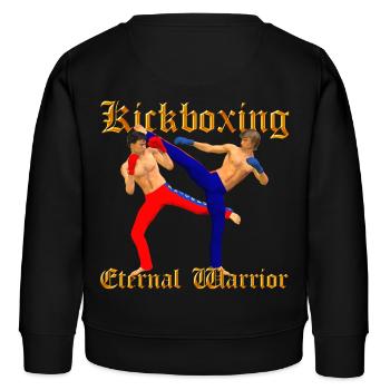 Kickboxing Guerrier - Sweat enfant bio Stanley/Stella - noir - Dos - AI Model Kid Male (0cm)